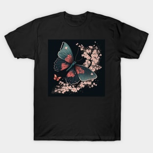 Butterfly with Cherry Blossoms T-Shirt